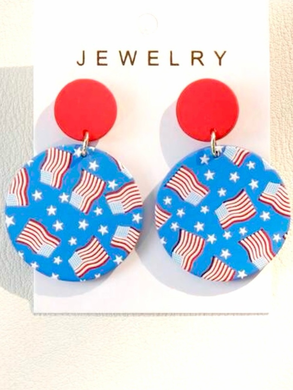 American Flag Acrylic Dangle Earrings